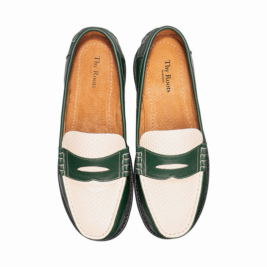 JADE LOAFERS - PYTHON SKIN IN EMERALD