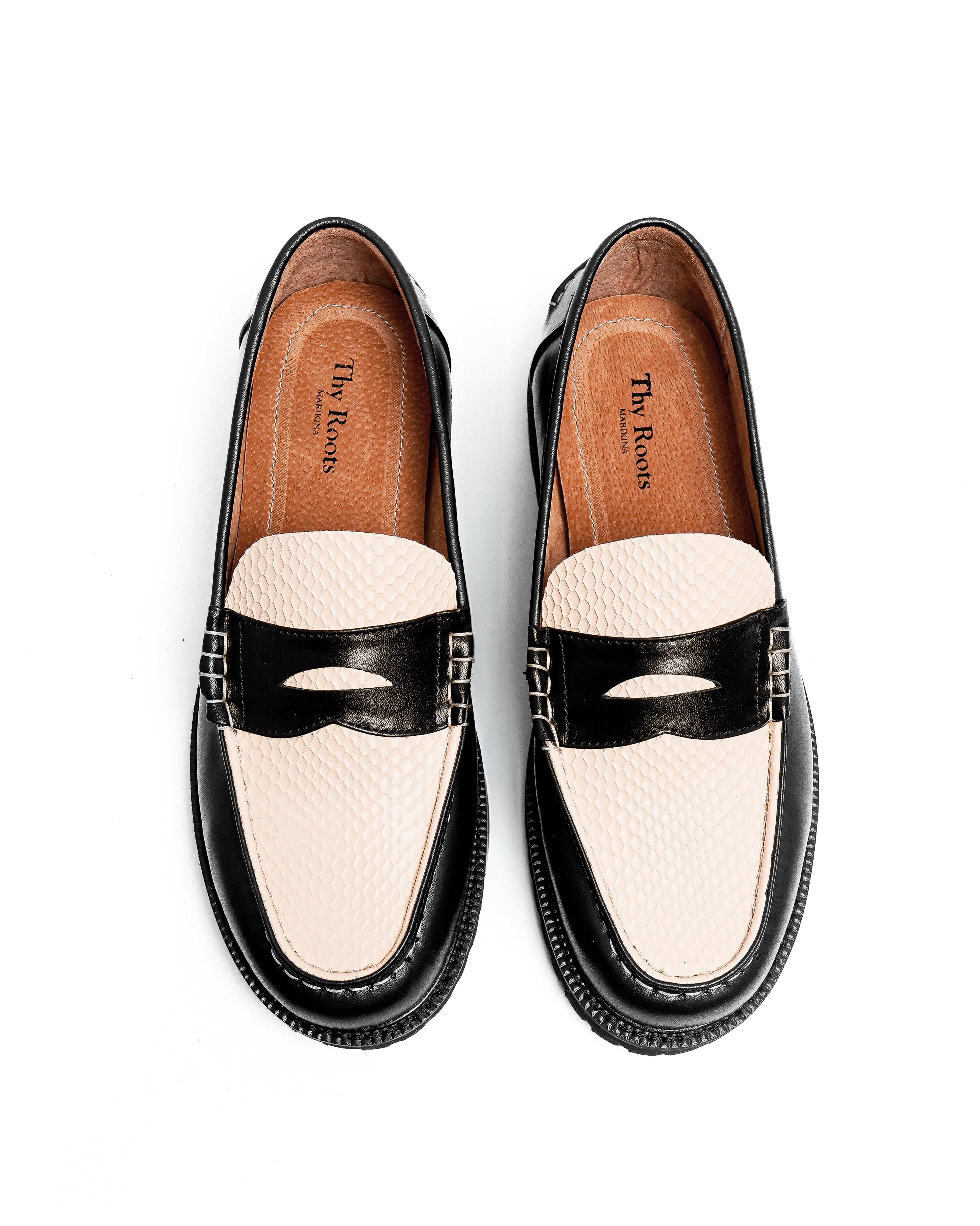 Python Skin Loafers JADE LOAFERS - PYTHON SKIN IN BLACK – Thy Roots