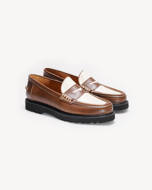 Jax Loafers in Mustard Brown + White