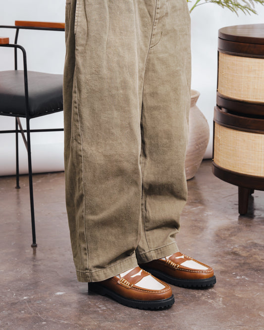 Jax Loafers in Mustard Brown + White